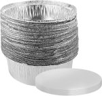 Aluminium bord 18cm hoog, met deksel 100 st - Set van 100 stuks. - Afbeelding 5